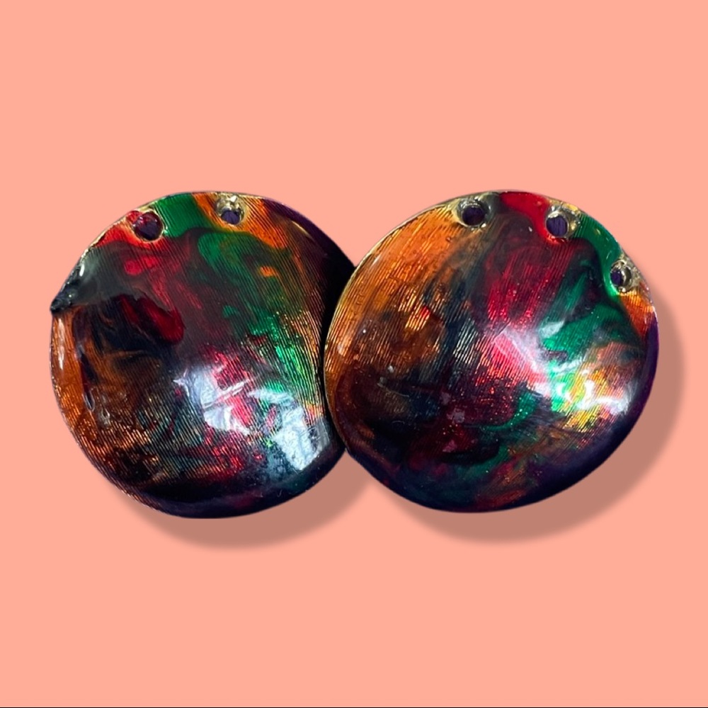 Vintage Colorful Clip-On Earrings